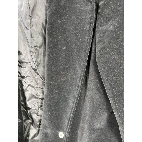 Mulberry Street Blazer Womens 11/12 Black Velvet Button Front Patch Pockets - Picture 8 of 10